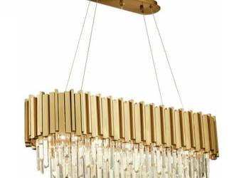 Pipe Organ Brass Variant - Long Chandelier - żyrandol krysz…