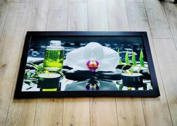 Obraz 107x58cm do salonu pokoju na korytarz storczyk świece wenge