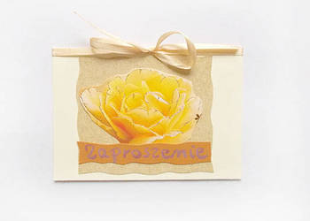 zaproszenie bez tekstu, puste zaproszenie ecru, ogólne zapro