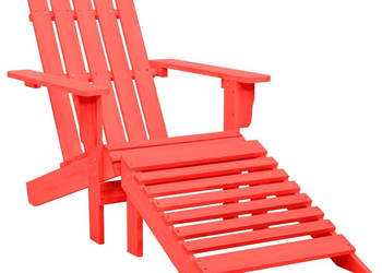 Krzesło ogrodowe Adirondack z podnóżkiem jodłowe czerwone WM-315863
