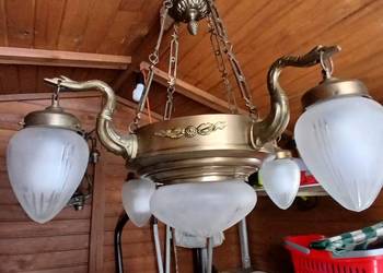 Żyrandol  mosiężny  5 punktowy