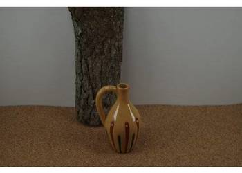 Mały dzbanek ceramiczny vintage ręcznie zdobiony PRL