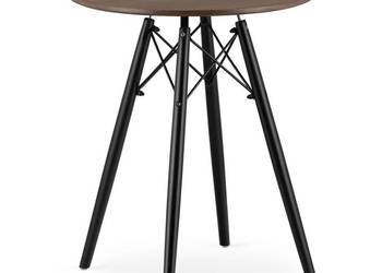 Stolik kawowy TODI nowoczesny skandynawski brązowy okrągły blat 60cm