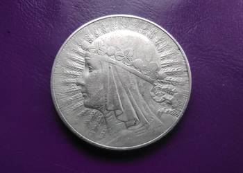 Moneta II RP 10 zł 1932 GŁOWA KOBIETY zzm - Srebro - Oryginał !
