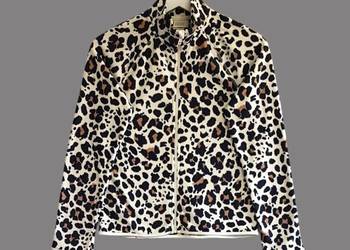 Sweter beżowo-czarny w panterkę długim rękawem H&M 146/152