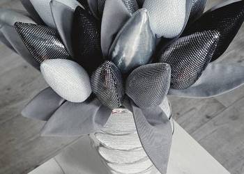 Tulipany z materiału glamour błyszczące  srebrne złote