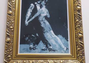 obraz w ozdobnej drewnianej ramie