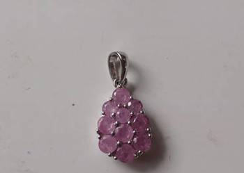 Różowe szafiry wisiorek, 2,34 ct, srebro 925, nowy z ceryfikatem