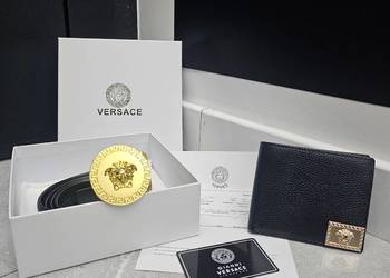 Zestaw porfel i pasek versace lux skora