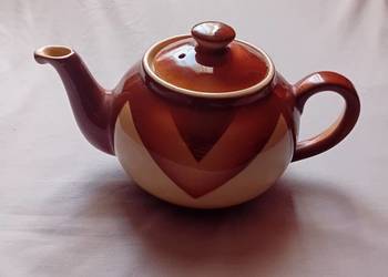 Imbryk art deco - Spritzdekor, ogniotrwały. Karl Werner & Co, Bunzlau.