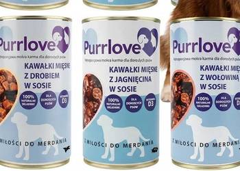 PURRLOVE mokra karma dla psa Jagnięcina puszka 415g Kawałki w sosie