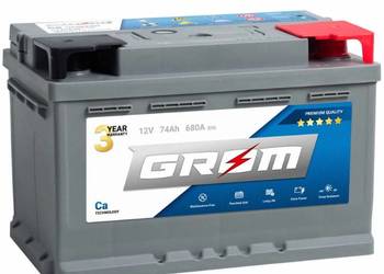 Akumulator 74Ah 680A GROM Premium  EN DTR niski