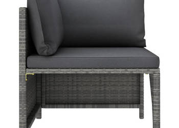 7-cz. zestaw wypoczynkowy do ogrodu poduszki rattan PE szary WM-3059764