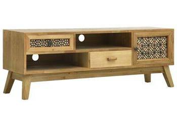vidaXL Szafka pod TV, rzeźbiona, brązowa, 120 x 30 x 42 cm, drewno(285768)