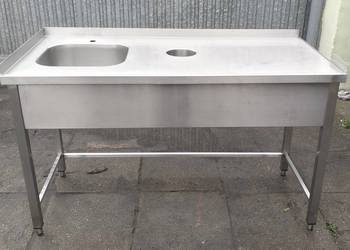 Zlew gastronomiczny 1-komorowy z otworem na odpady 144x70x85