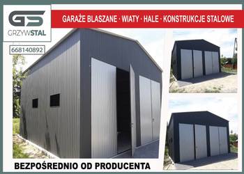 Garaż blaszany Grafitowy - Magazyn Wiata - GRZYWSTAL