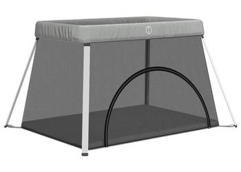 vidaXL Kojec dla dziecka z materacem, jasnoszary（SKU:10301）