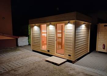 Sauna ogrodowa szkieletowa ocieplona z przedsionkiem | Harvia 9kW | WiFi |