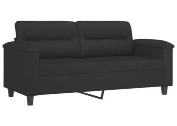 Sofa 2-osobowa czarna 140 cm tapicerowana mikrofibrą WM-359564