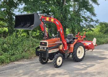 Traktorek YANMAR F16D 16KM 4×4 Ładowacz FL250, Glebogryzarka, Nowe Opony