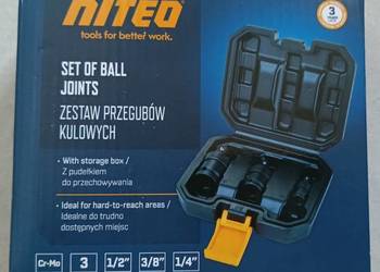 NITEO zestaw przegubów kulowych, 3 sztuki, 1/2", 3/8", 1/4", NOWY