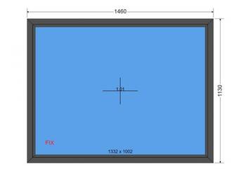 Okno PVC 1460 x 1130 / 146 x 113 ANTRACYT