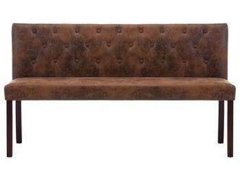 vidaXL Ławka, 148,5 cm, brązowa, sztuczna skóra zamszowa(SKU:288571)