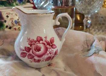 Mlecznik z różową różą biel porcelana Arzberg Bavaria