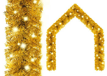 vidaXL Girlanda świąteczna z lampkami LED, 20 m, złota(SKU:329203)