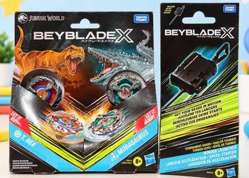 Beyblade X Jurassic World T-Rex vs Mosasaurus + Winder Launcher G0440