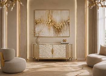 Komoda złota Champion Glamour Premium 150x40x88