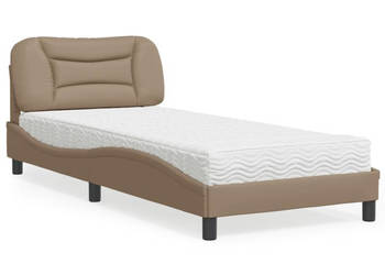 Łóżko z materacem kolor cappuccino sztuczna skóra 80x200 cm WM-3208686