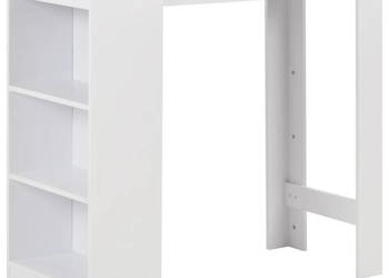 Stolik barowy z półkami biały 110 x 50 x 103 cm WM-280216