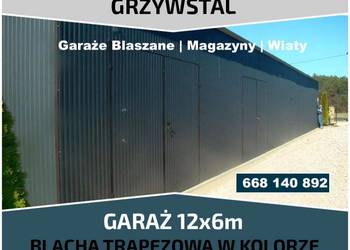 Duży Garaż Blaszany Grafit – Wiata – Hala – Magazyn     – GRZYWSTAL