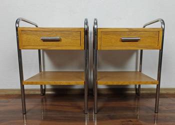 Szafki nocne stolik Chrom Dąb Jasny Art Deco Bauhaus
Szafki fornirowane