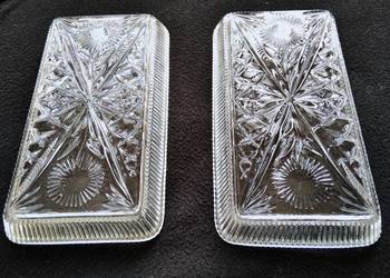 Stare salaterki, półmiski rżnięte Ząbkowice PRL komplet Stare salaterki, półmiski rżnięte Ząbkowice PRL komplet