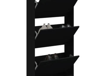 Szafka na buty czarna 60x21x1255 cm materiał drewnopochodny WM-839897