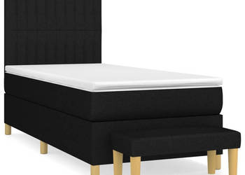 Łóżko z Materacem Kontynentalne Czarne Do Sypialni 80x200 cm WM-3137271