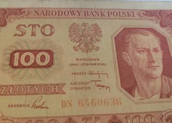 Banknot kolekcjonerski 100zł z 1948 roku seria DN