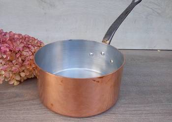 Miedziany garnek miedziany rondel poj 3 l. - ciężki, grube dno