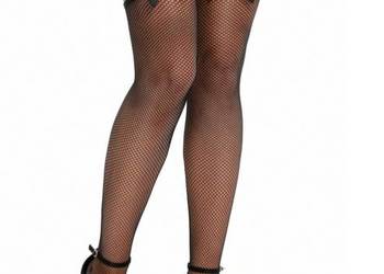 pończochy czarne kabaretki plus podwiązki