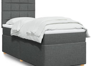 Łóżko kontynentalne z materacem ciemnoszara tkanina 100x200 cm WM-3291192