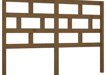 Wezgłowie łóżka brązowe 146x4x100 cm lite drewno sosnowe WM-814197