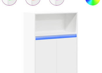 Szafka z LED biała 72x34x100 cm materiał drewnopochodny WM-852159