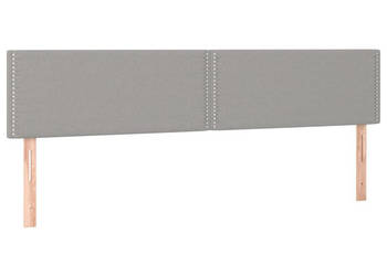 Zagłówek do łóżka z LED jasnoszary 200x5x78/88 cm tkanina WM-3121494