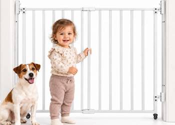 Bramka zabezpieczająca ECOTOYS 65-106 cm biała