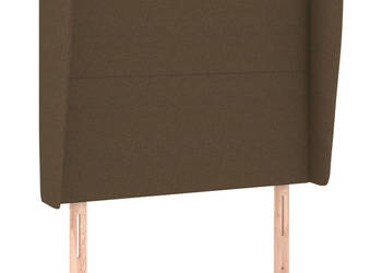Zagłówek uszak ciemnobrązowy 83x23x118/128 cm tkanina WM-3117653