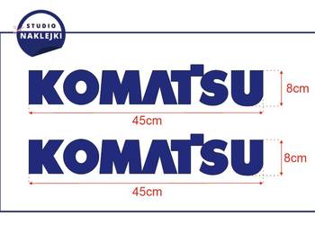 Naklejki Komatsu Granatowe Logo Logotyp Nalepka Koparka 45x8 2 szt