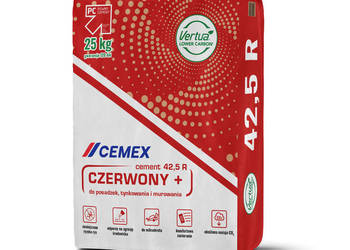 Cement CEMEX CEM 42,5 R cena 610 zł netto CZERWONY