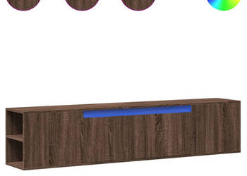 Ścienna szafka pod TV z LED brązowy dąb 180x31x395 cm WM-3307960